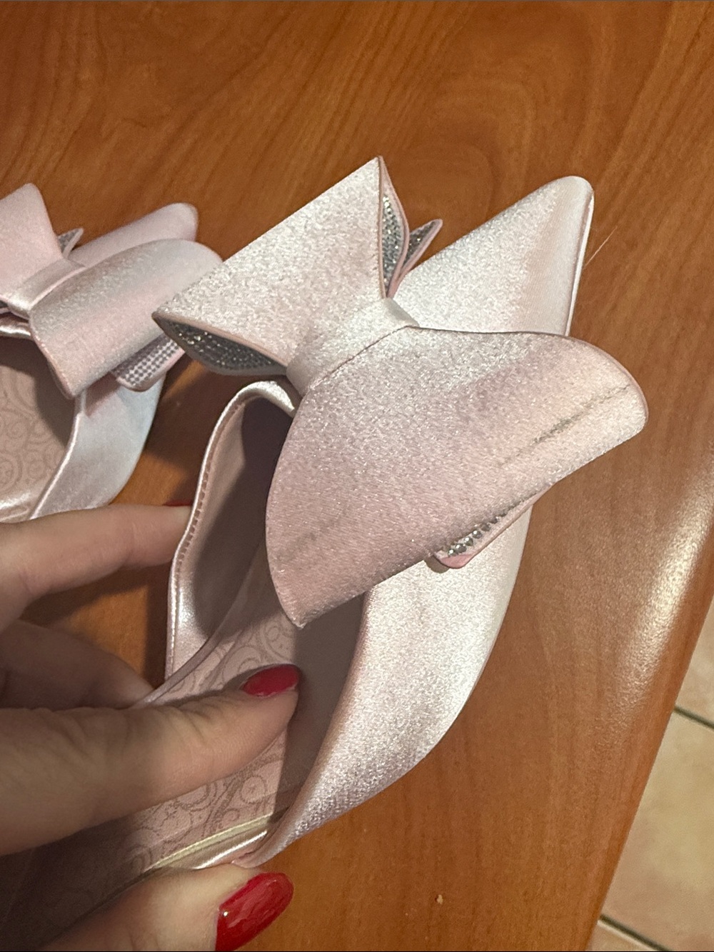ALDO Wicked Glinda collab pink bow satin heels - Picture 6 of 6